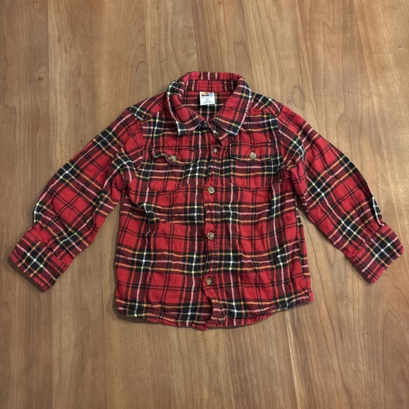 Other - Healthtex Vintage Flannel Western Button Up Shirt Red Kids Size 4T